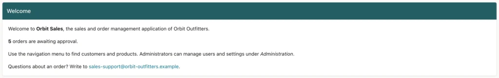 A region with an accent colour applied in Oracle APEX