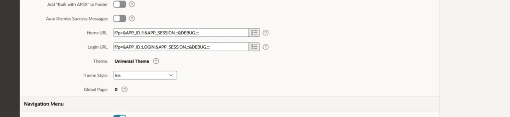 Choosing the theme style in Oracle APEX user interface attributes