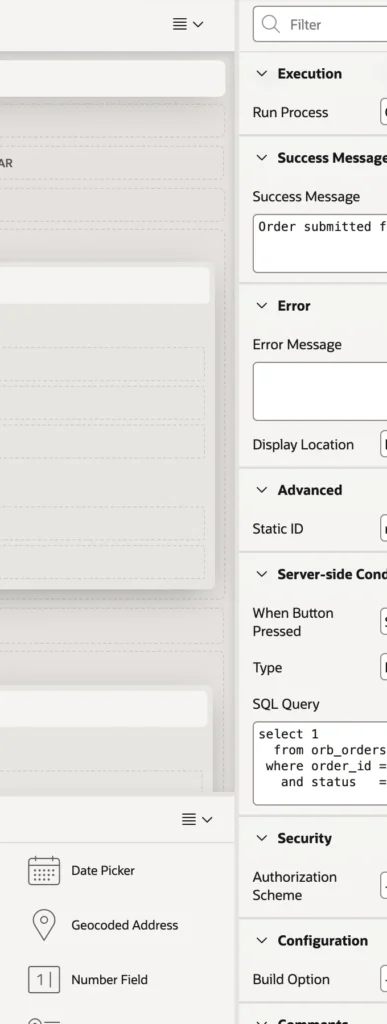 A Human Task Create process in Oracle APEX