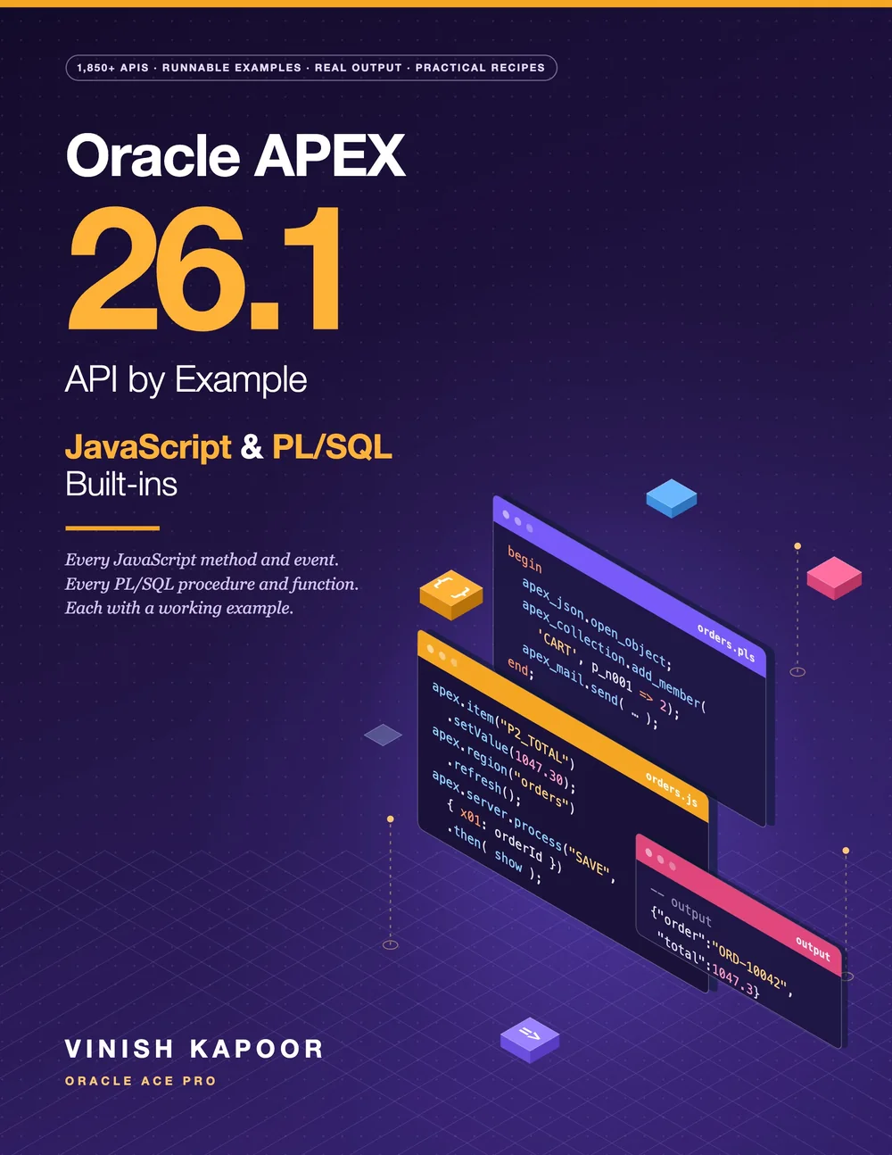Cover of the book Oracle APEX 26.1 API by Example