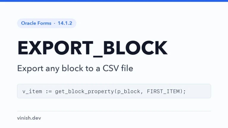 How to Export Any Block to CSV in Oracle Forms