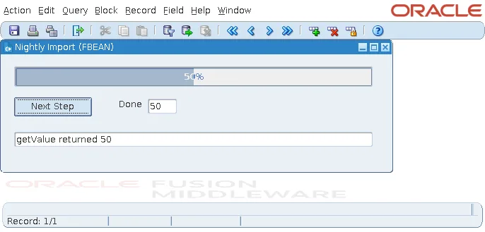 Swing JProgressBar hosted in Oracle Forms with the FBEAN package