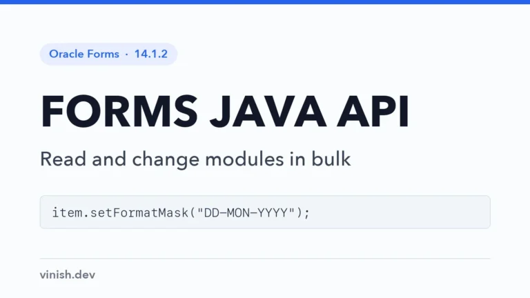How to Use the Oracle Forms Java API