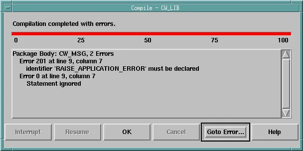 Compile error for RAISE_APPLICATION_ERROR in an Oracle Forms PL/SQL library
