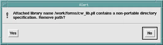 Oracle Forms Builder offering to remove the library path