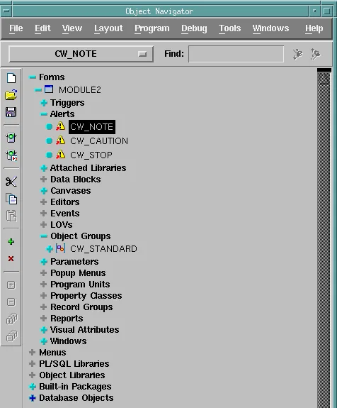 New Oracle Forms module created from a template form
