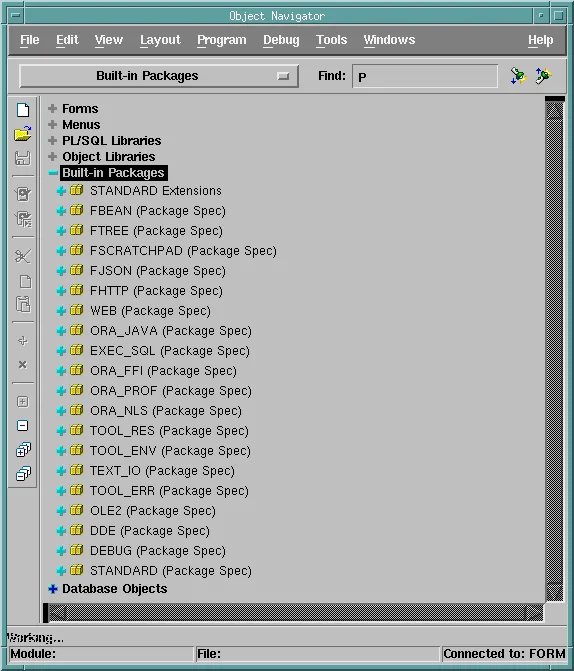 Built-in packages of Oracle Forms 14.1.2 in the Object Navigator