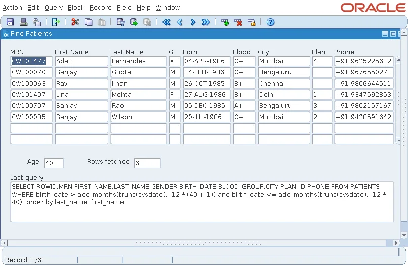 Oracle Forms PRE-QUERY turning an age into a range of birth dates