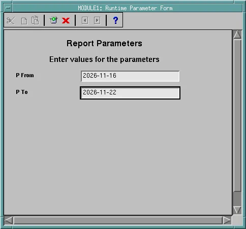 Oracle Reports Runtime Parameter Form asking for the report dates