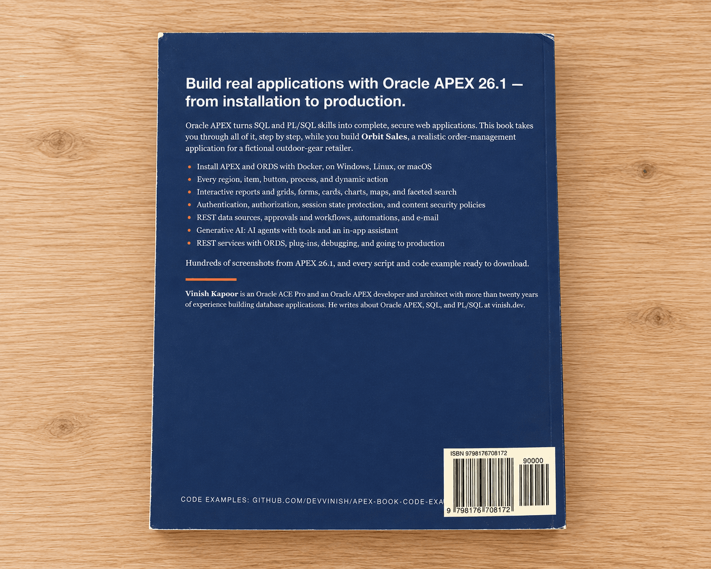 The back cover of the paperback, with the description of the book, the author's bio, and the ISBN barcode