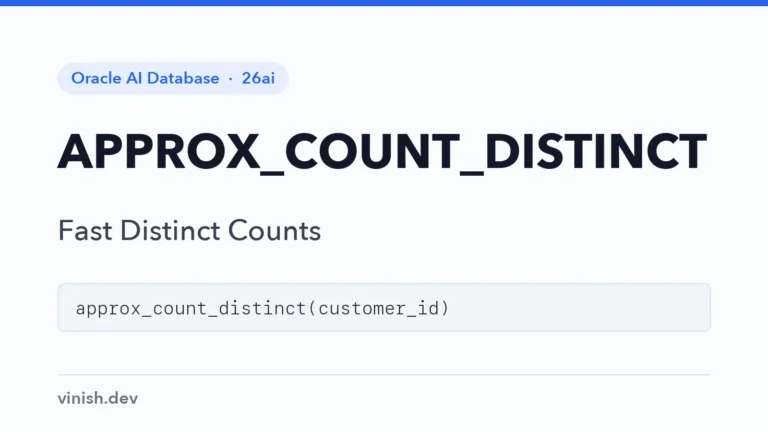 Oracle APPROX_COUNT_DISTINCT Function