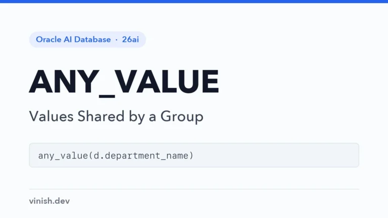 Oracle ANY_VALUE Function