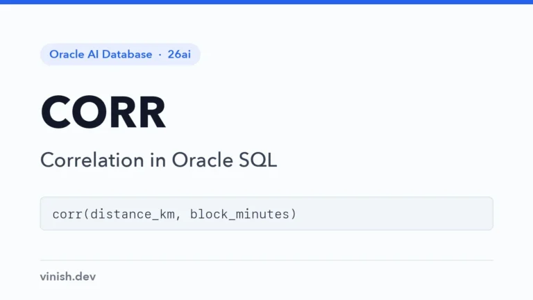 Oracle CORR Function