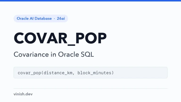 Oracle COVAR_POP Function