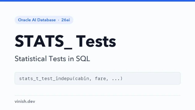 Oracle STATS_ Test Functions