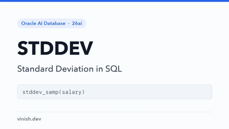 Oracle STDDEV Function