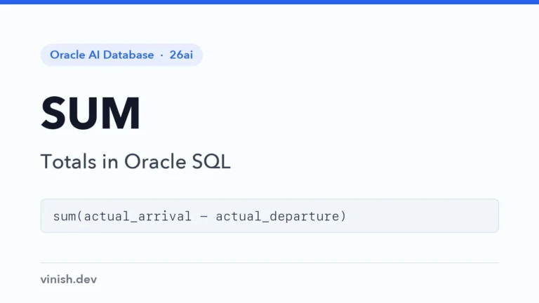 Oracle SUM Function