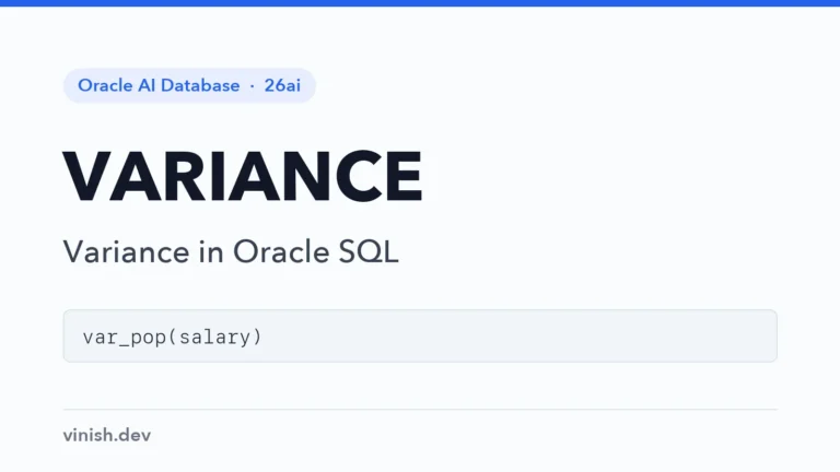 Oracle VARIANCE Function