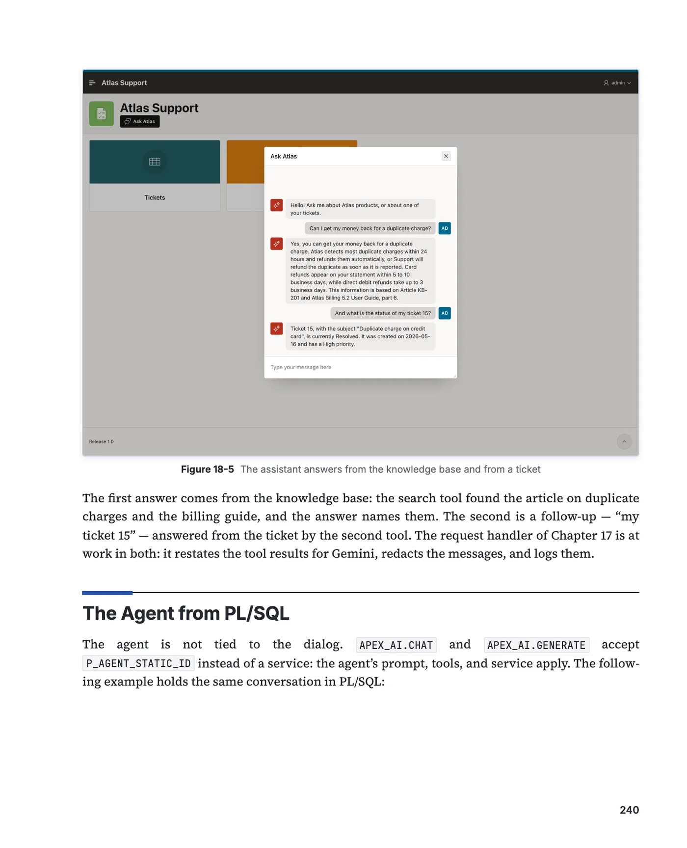 A page of chapter 18 with the Ask Atlas assistant