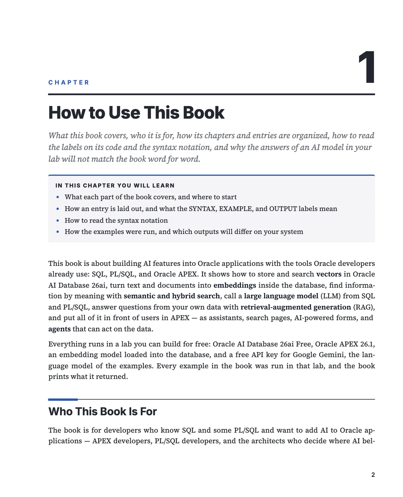 The first page of chapter 1, How to Use This Book