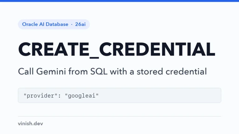 How to Call Gemini from Oracle Database with a Stored Credential