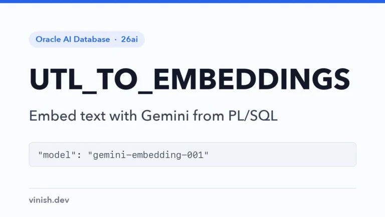 How to Generate Embeddings with Gemini from PL/SQL