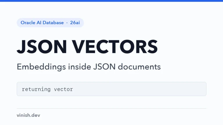 How to Store Vectors in JSON Documents in Oracle