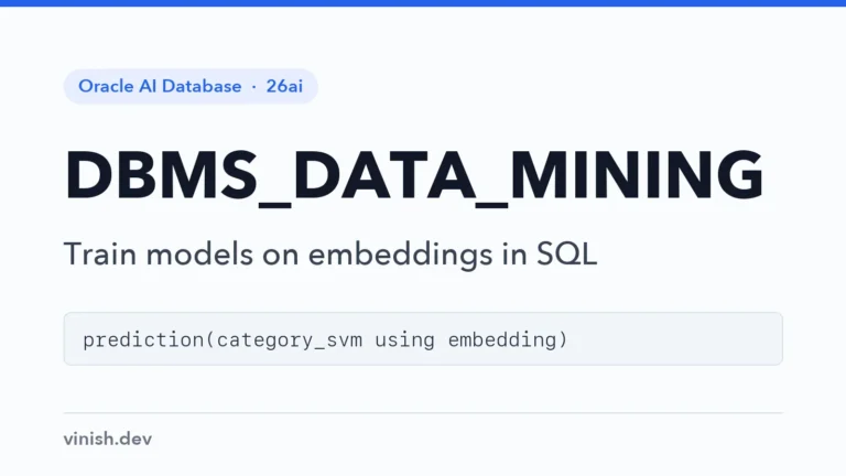How to Use Machine Learning on Embeddings in Oracle Database