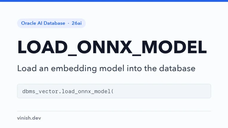 How to Load an ONNX Embedding Model into Oracle Database