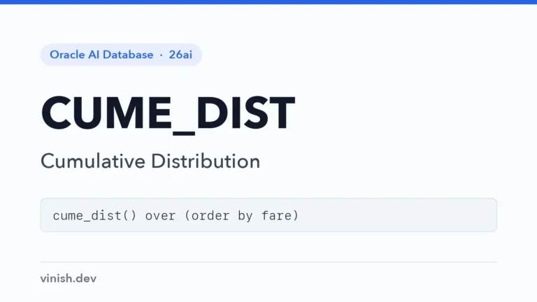 Oracle CUME_DIST Function