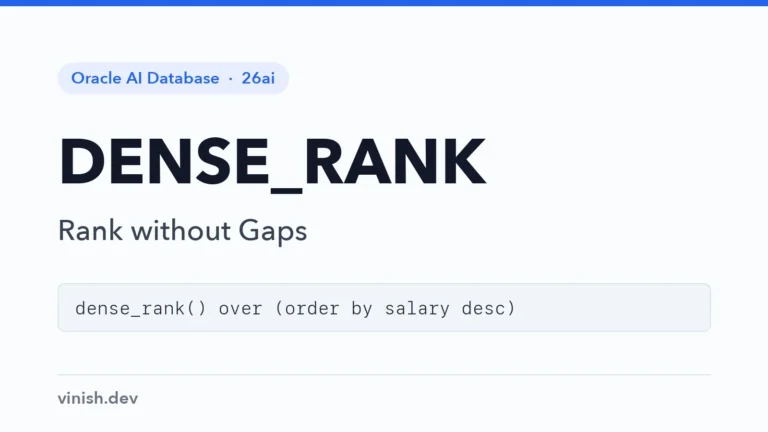 Oracle DENSE_RANK Function