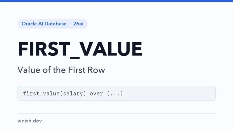 Oracle FIRST_VALUE Function