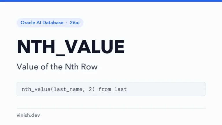 Oracle NTH_VALUE Function