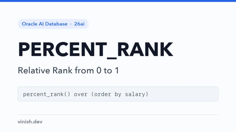 Oracle PERCENT_RANK Function