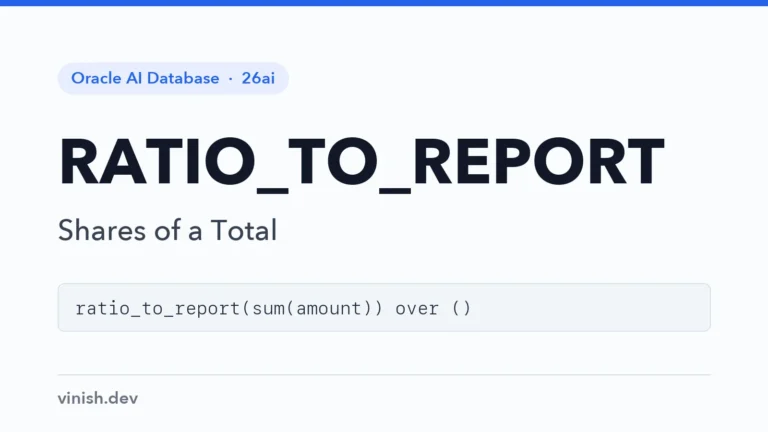 Oracle RATIO_TO_REPORT Function