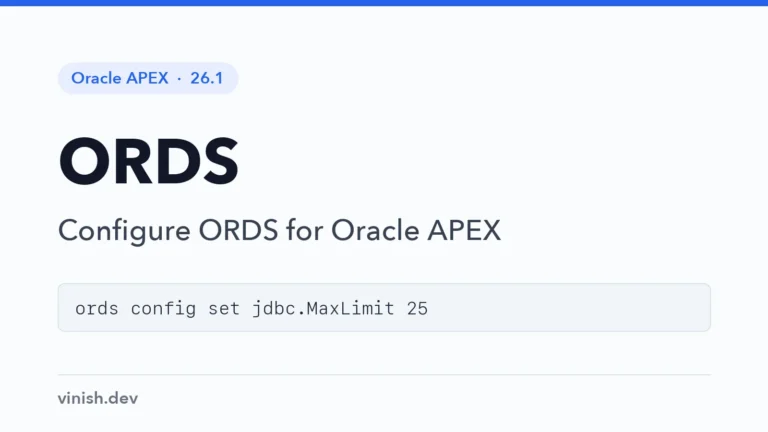 How to Configure ORDS for Oracle APEX