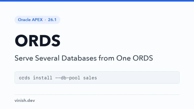 How to Serve Several Databases from One ORDS