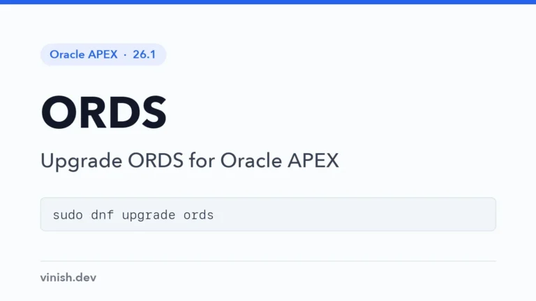How to Upgrade ORDS for Oracle APEX
