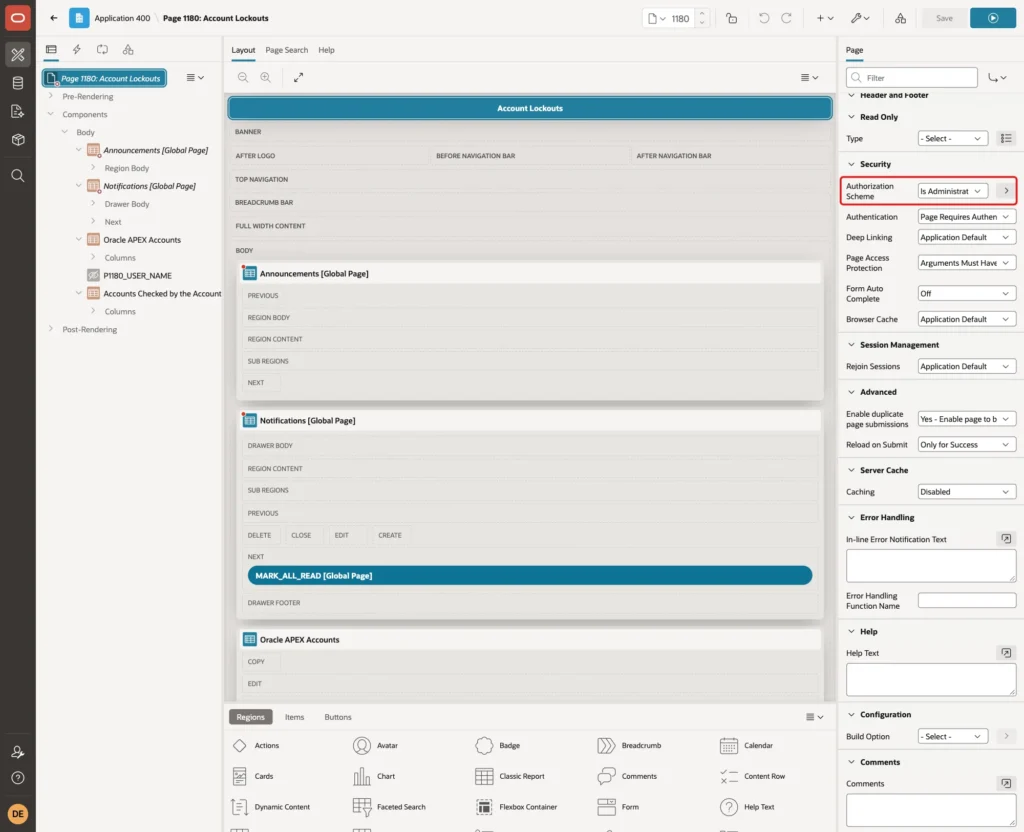 Page 1180 Security group with the Authorization Scheme Is Administrator marked with a red box
