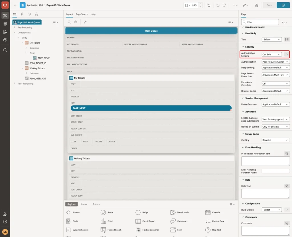 Page 690 properties with Authorization Scheme Can Edit marked with a red box
