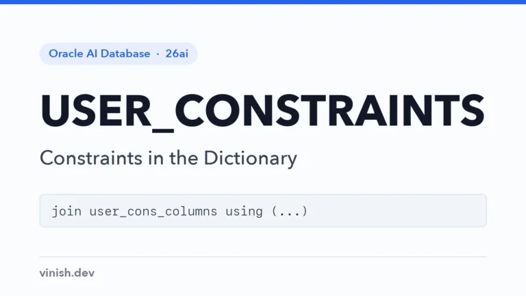 How to Query Constraints from the Data Dictionary