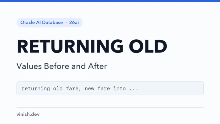 How to Use RETURNING OLD in Oracle DML