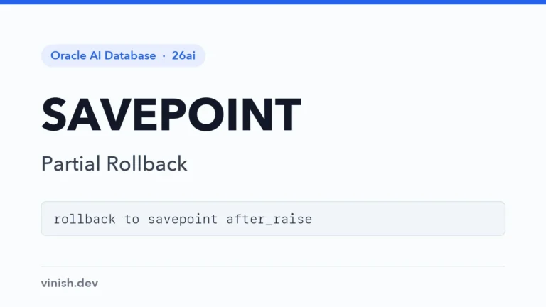How to Use SAVEPOINT in Oracle Transactions
