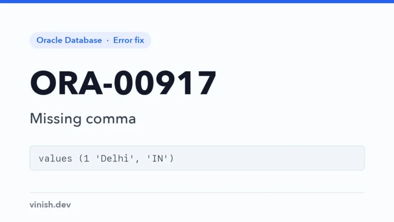 How to Fix ORA-00917: Missing Comma in Oracle