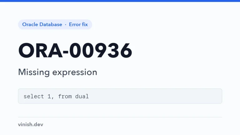 How to Fix ORA-00936: Missing Expression in Oracle