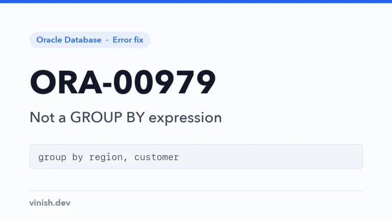 How to Fix ORA-00979: Not a GROUP BY Expression in Oracle