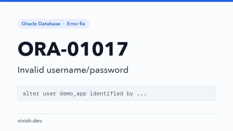 How to Fix ORA-01017: Invalid Username/Password; Logon Denied in Oracle