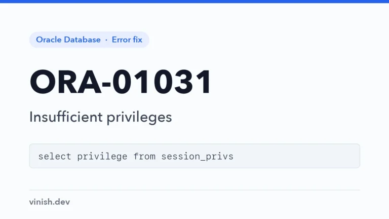 How to Fix ORA-01031: Insufficient Privileges in Oracle