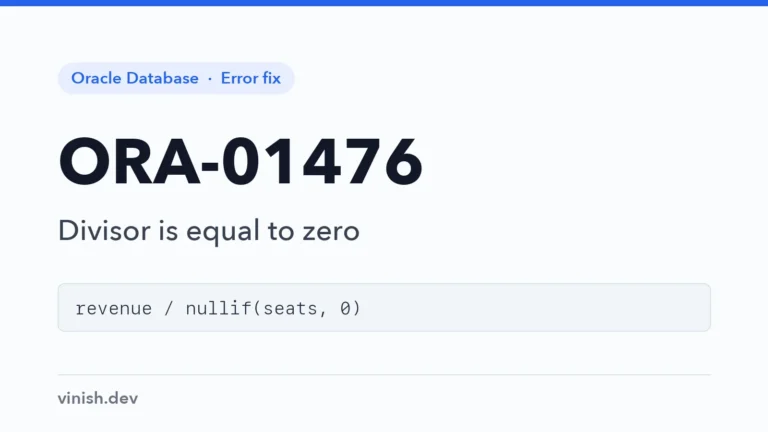 How to Fix ORA-01476: Divisor Is Equal to Zero in Oracle