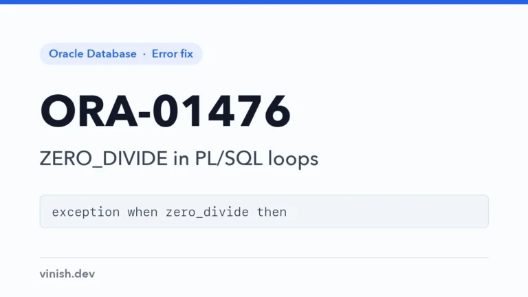 How to Handle ORA-01476: Divisor Is Equal to Zero in PL/SQL Loops